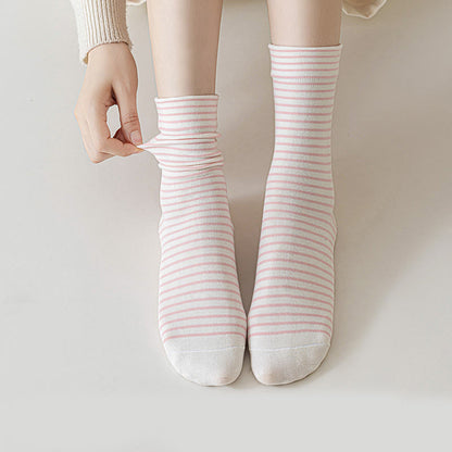 Plusock Pinstripe Cotton Quarter Socks(6 Pairs) - image 3