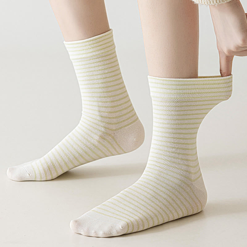 Plusock Pinstripe Cotton Quarter Socks(6 Pairs) - image 7