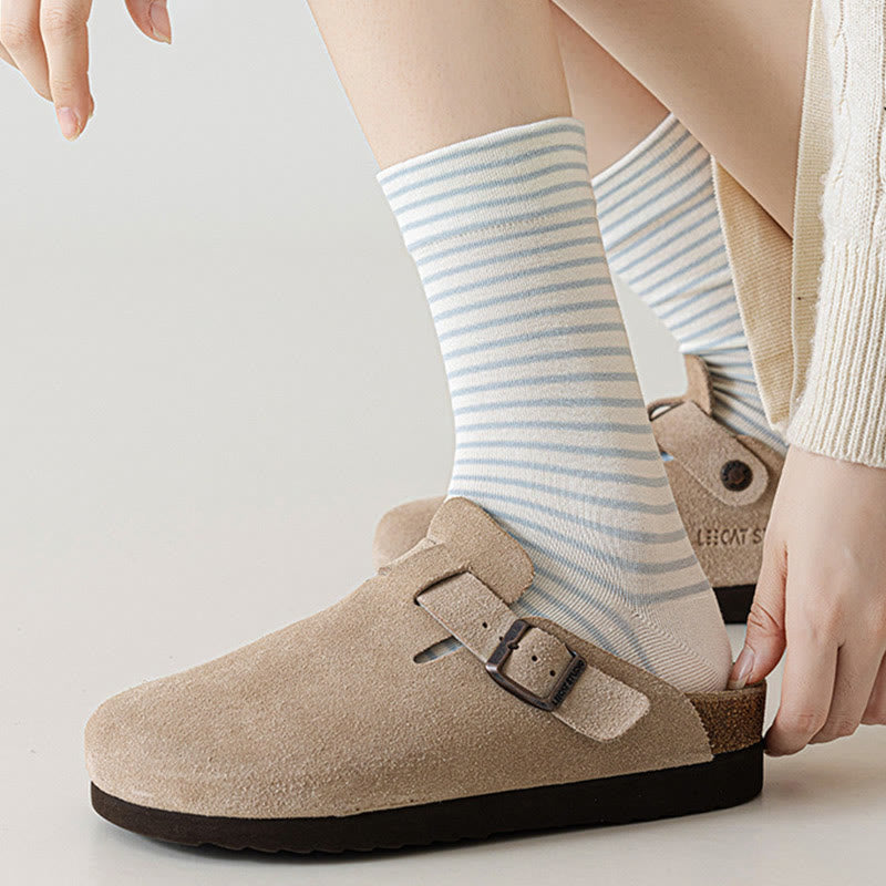 Plusock Pinstripe Cotton Quarter Socks(6 Pairs) - image 9