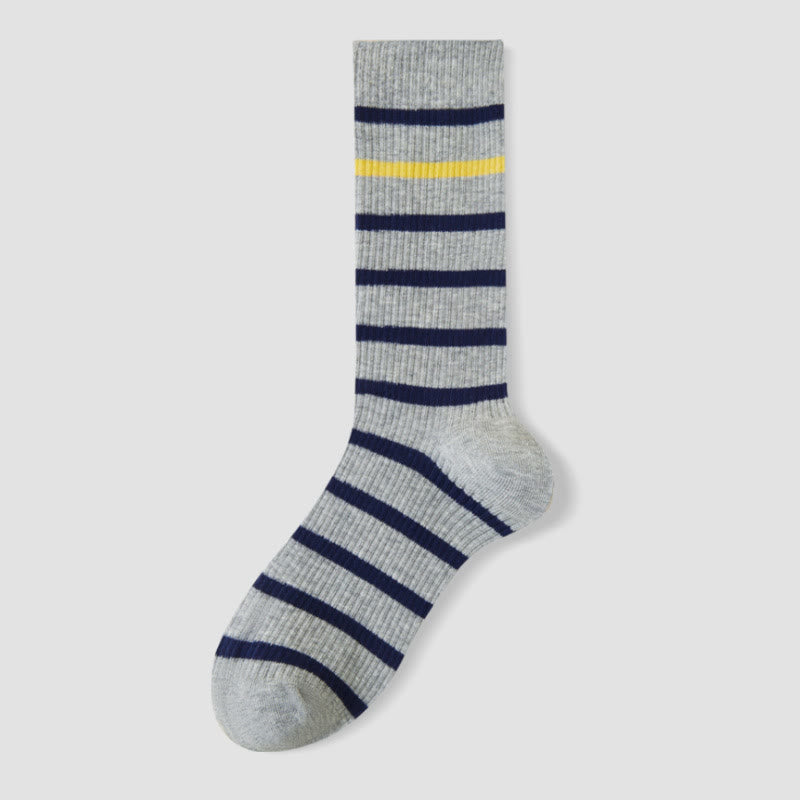 Color Block Striped Quarter Socks(4 Pairs) - Grey - EU36-40(US3-7) - image 13