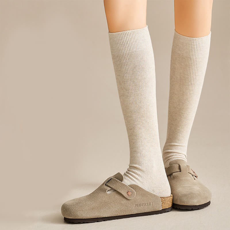 Antibacterial Knee High Socks(3 Pairs) - Khaki - EU36-40(US3-7) - image 5