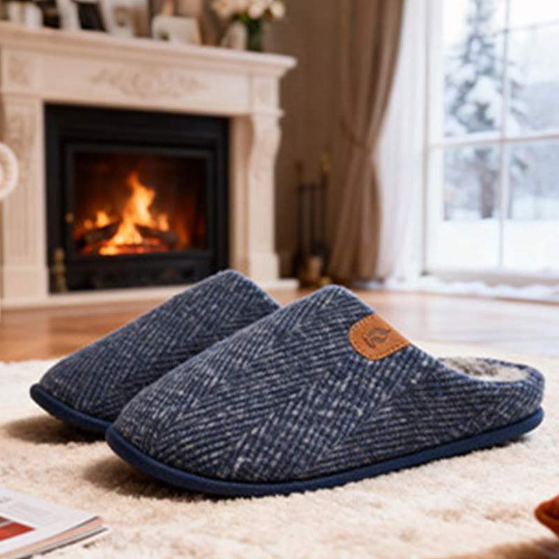 Plusock Plus Size Minimalist Style Slippers - Navy Blue - EU46-47(US12-12.5) - image 5