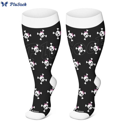 Plus Size Halloween Large Skull Print Compression Socks - image 8