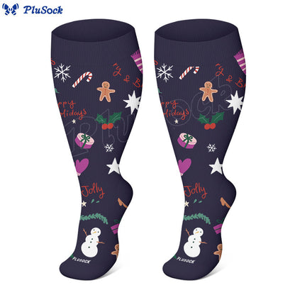 Plusock Plus Size Candy Canes Compression Socks(3 Pairs) - image 4