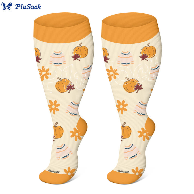 Plusock Plus Size Autumn Atmosphere  Compression Socks(3 Pairs) - image 4