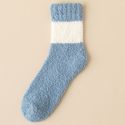 Coral velvet Quarter Socks(6 Pairs) - Blue - EU39-44(US6-10) - image 6
