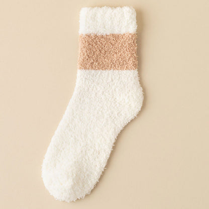 Coral velvet Quarter Socks(6 Pairs) - Beige - EU39-44(US6-10) - image 8
