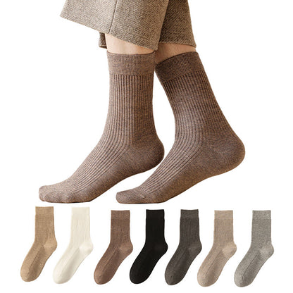 Solid Color Casual Quarter Socks(4 Pairs) - image 0
