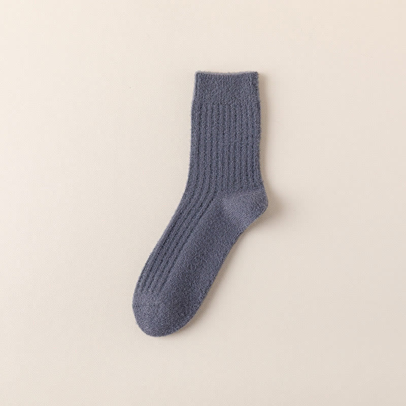 Retro Solid Color Quarter Socks(3 Pairs) - Grey - EU39-44(US6-10) - image 9