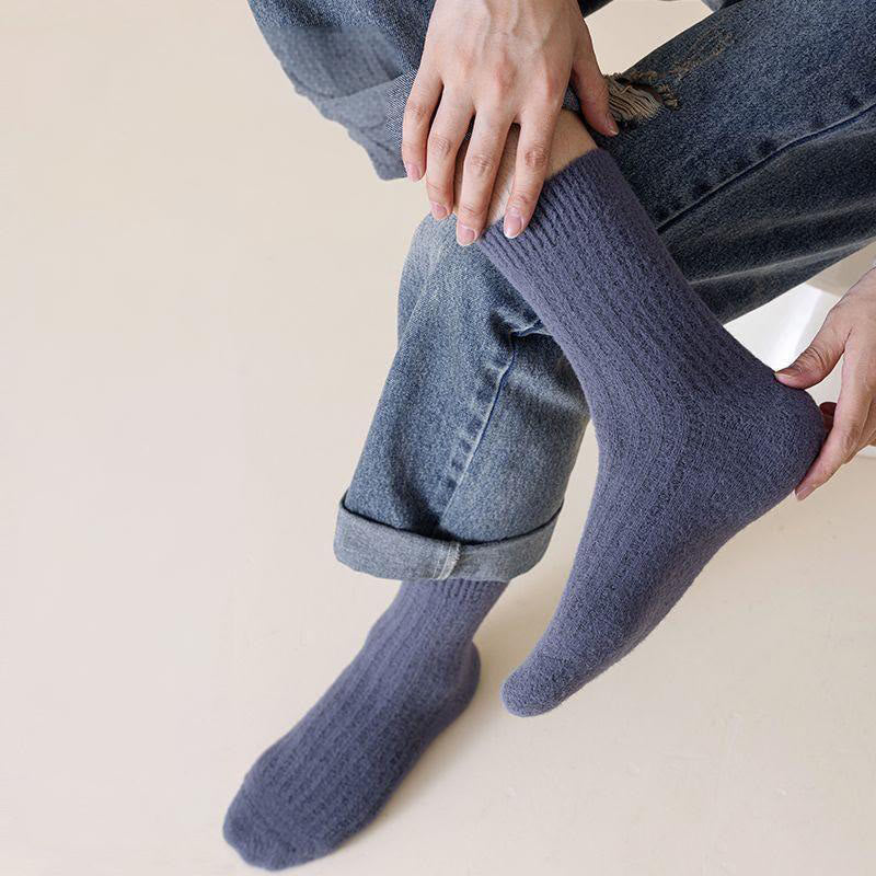 Retro Solid Color Quarter Socks(3 Pairs) - image 7