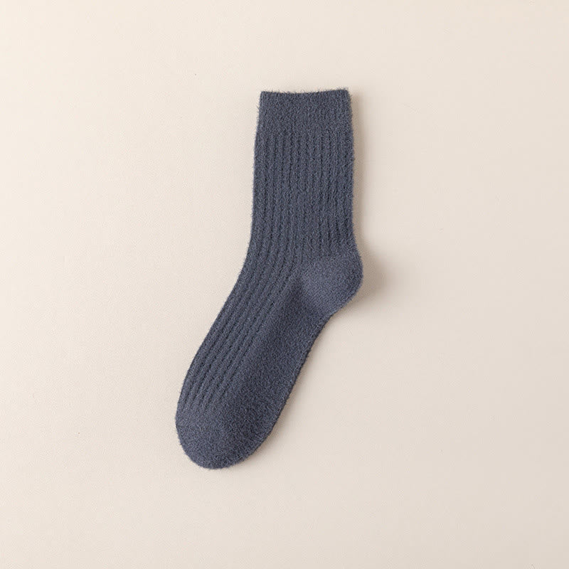 Retro Solid Color Quarter Socks(3 Pairs) - Dark Grey - EU39-44(US6-10) - image 11