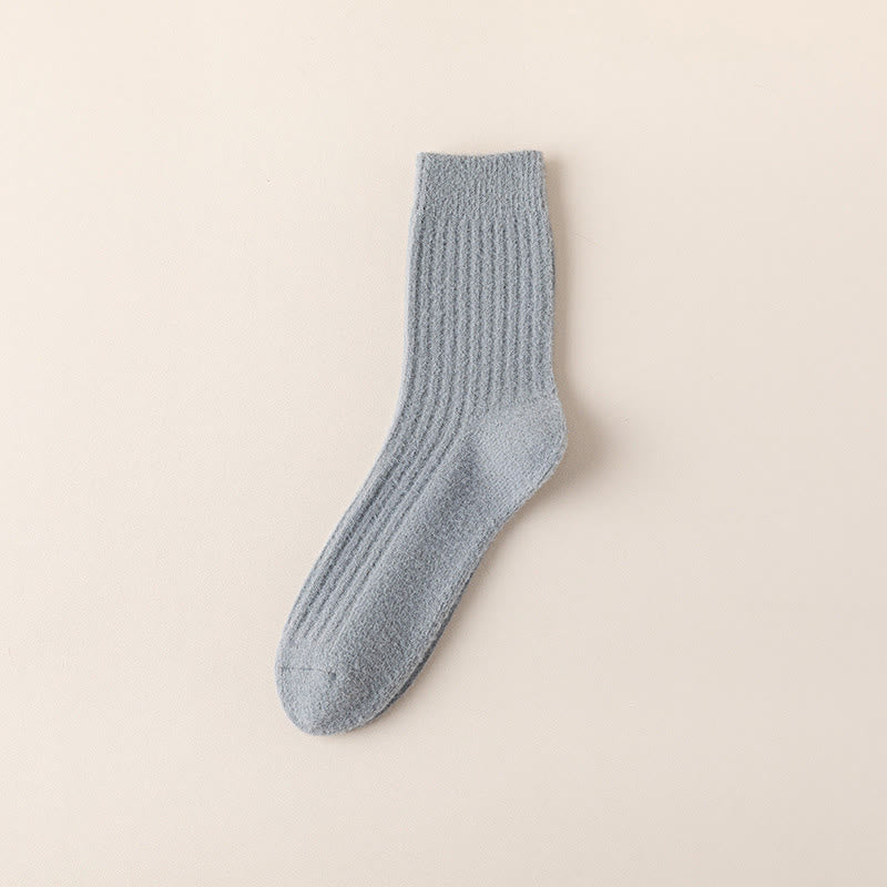 Retro Solid Color Quarter Socks(3 Pairs) - Light Gray - EU39-44(US6-10) - image 13