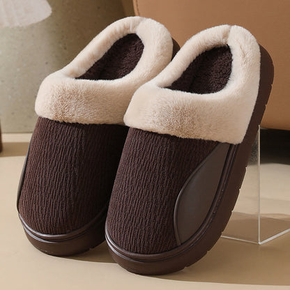 Plus Size Thick Soled Slippers - Coffee - EU45-46(US11-12) - image 10