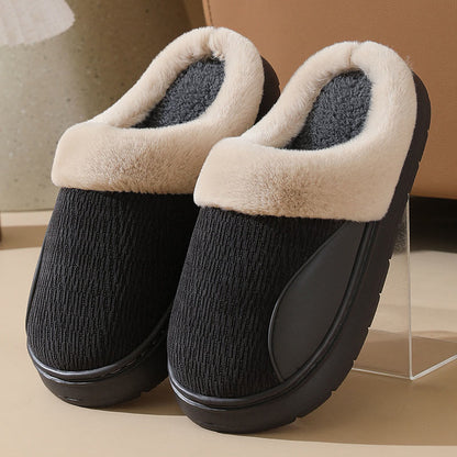 Plus Size Thick Soled Slippers - Black - EU45-46(US11-12) - image 8
