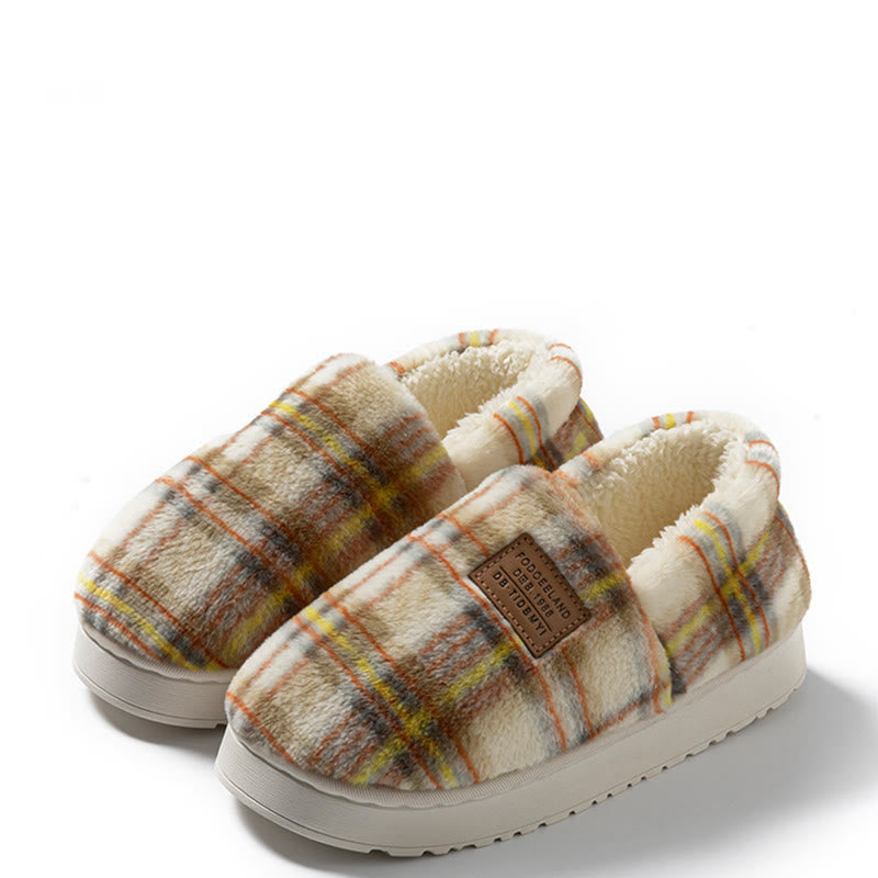 Plusock Plus Size Grid Design Slippers - Yellow - EU44-45(US10-11) - image 14