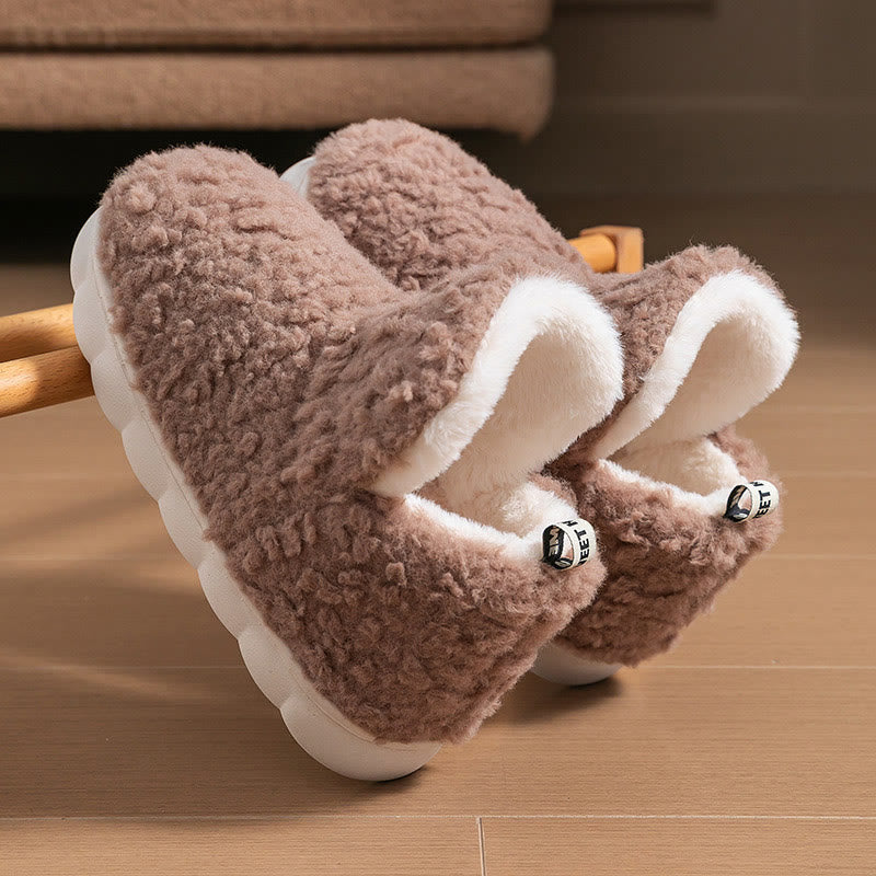Plus Size Simple High Top Slippers - Coffee - EU40-41(US7-7.5) - image 13