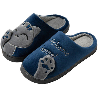 Plus Size 3D Cartoon Cat Slippers - Navy Blue - EU43-44(US9-10) - image 14