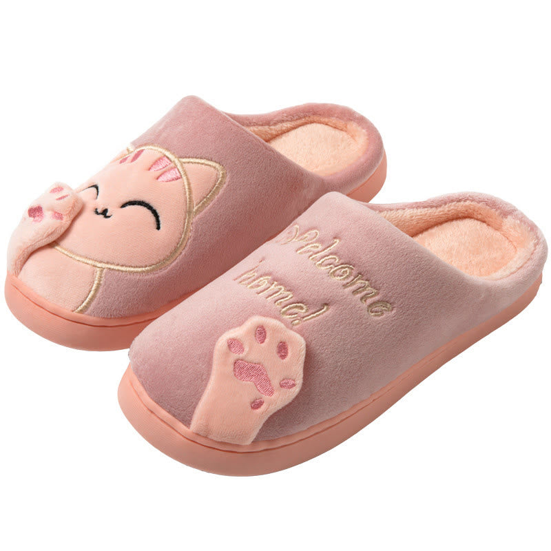 Plus Size 3D Cartoon Cat Slippers - Light Pink - EU43-44(US9-10) - image 12