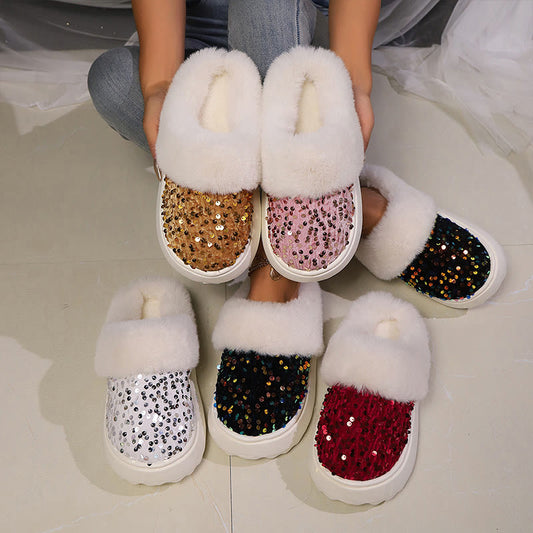 Plusock Plus Size Sequin Slippers - image 0