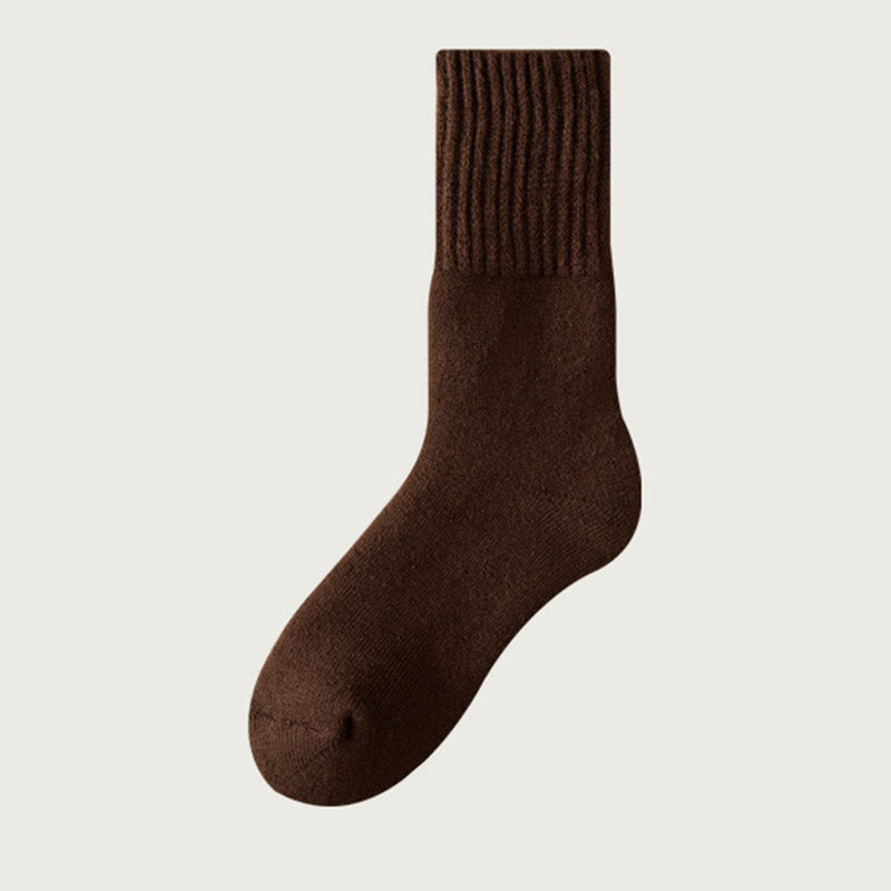 Cozy Fleece Quarter Socks(6 Pairs) - Brown - EU39-44(US6-10) - image 12