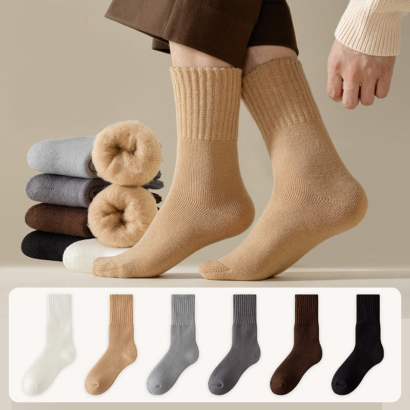 Cozy Fleece Quarter Socks(6 Pairs) - Multicolor - EU39-44(US6-10) - image 0