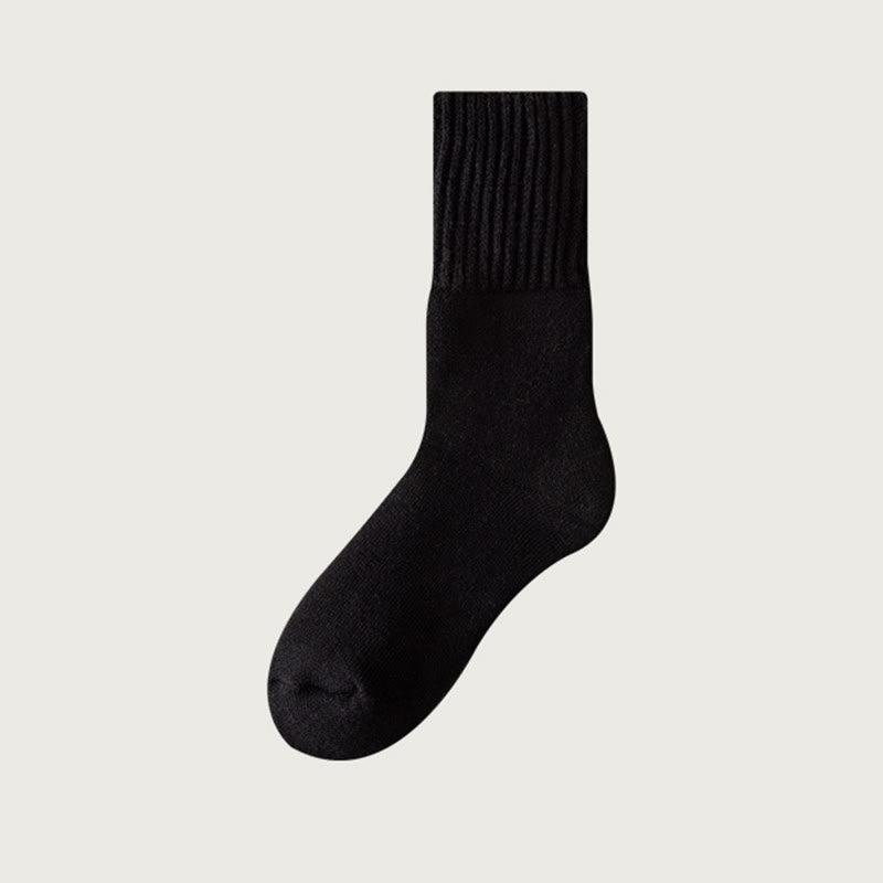 Cozy Fleece Quarter Socks(6 Pairs) - Black - EU39-44(US6-10) - image 10