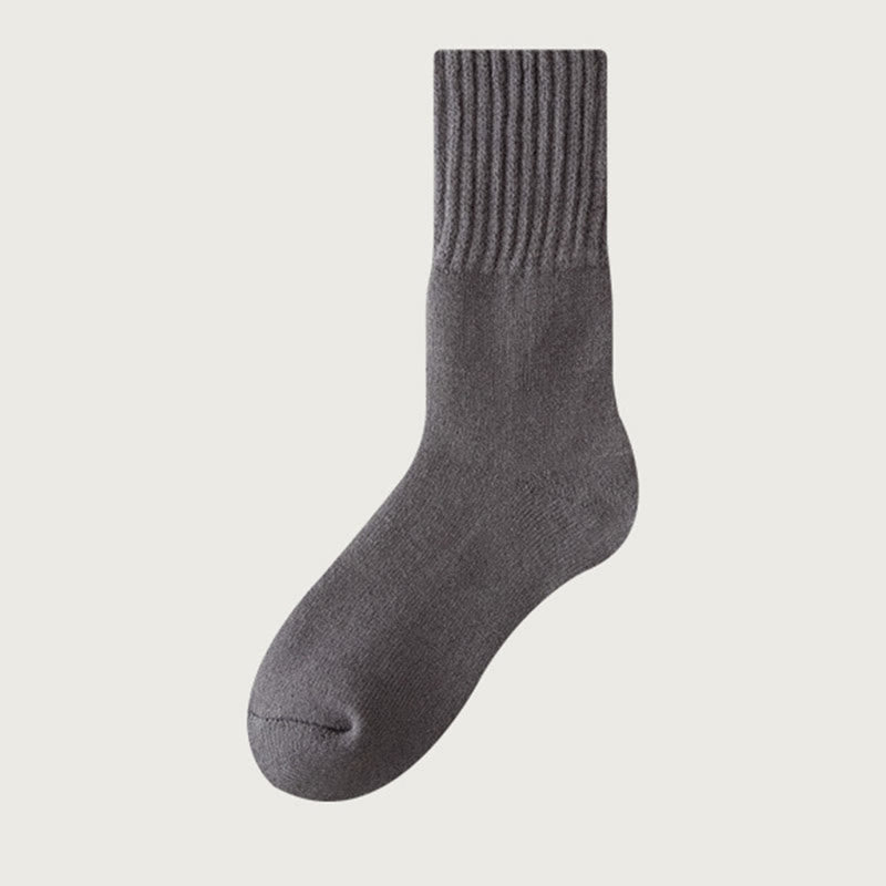 Cozy Fleece Quarter Socks(6 Pairs) - Dark Grey - EU39-44(US6-10) - image 9