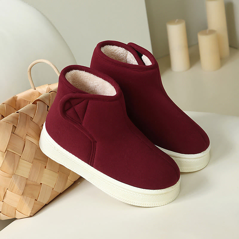 Plusock Plus Size Solid Color Durable Slippers - Wine - EU43-44(US9-10) - image 12