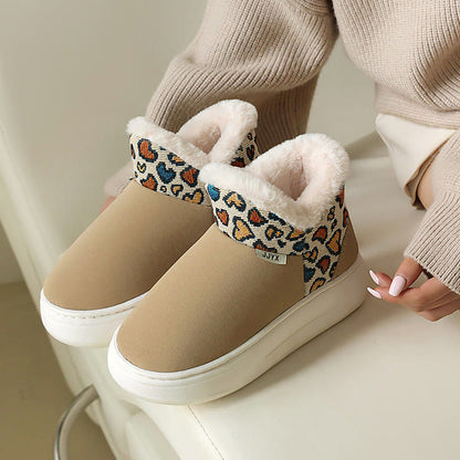 Plusock Plus Size Heart Pattern Slippers - Beige - EU41-42(US7.5-8.5) - image 17