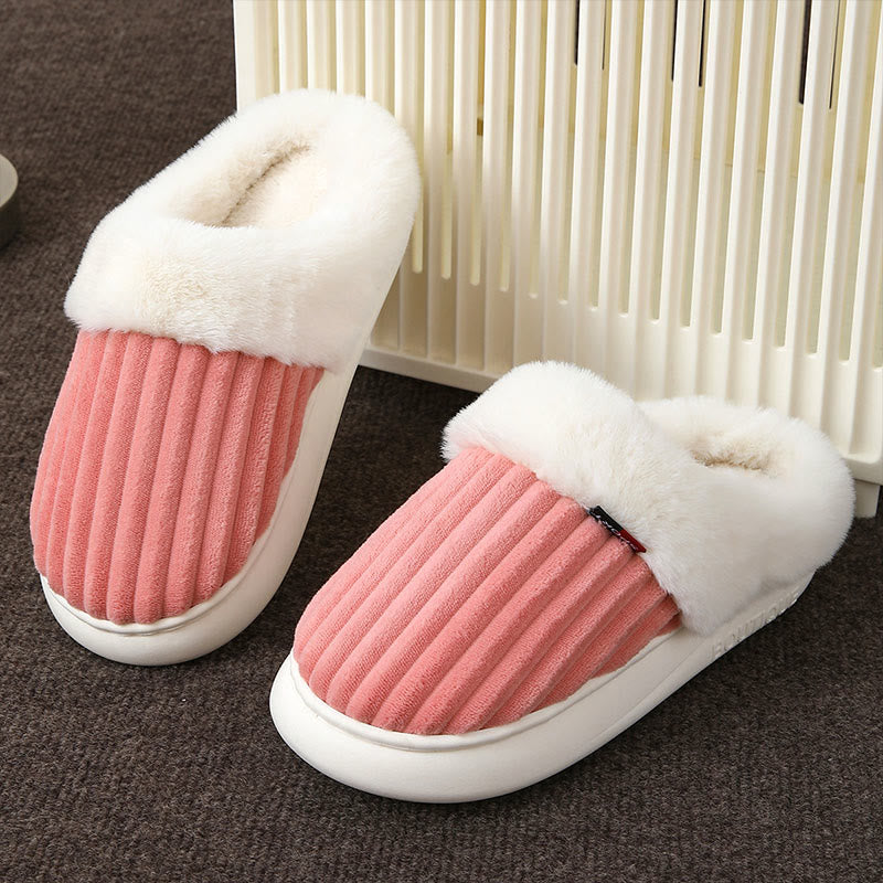 Plus Size White Plush Slippers - Pink - EU46-47(US8-9) - image 9