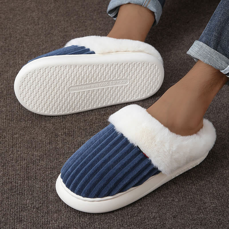Plus Size White Plush Slippers - image 1