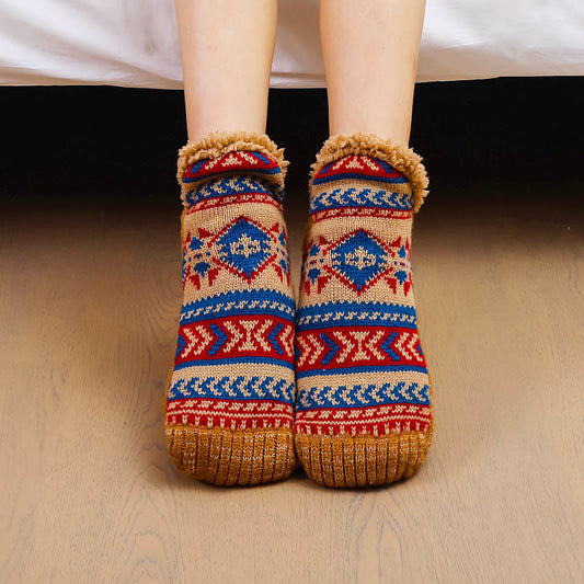 Plus Size Diamond Pattern Slipper Socks - image 0