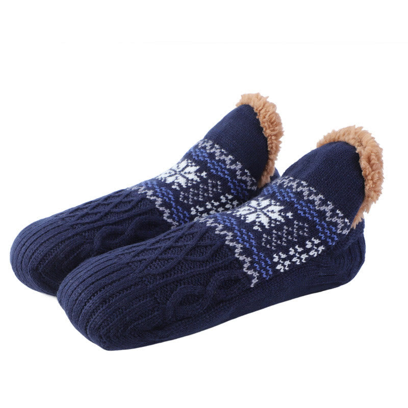 Plusock Plus Size Snowflake Slipper Socks - Navy Blue - EU40-43(US7-9) - image 19