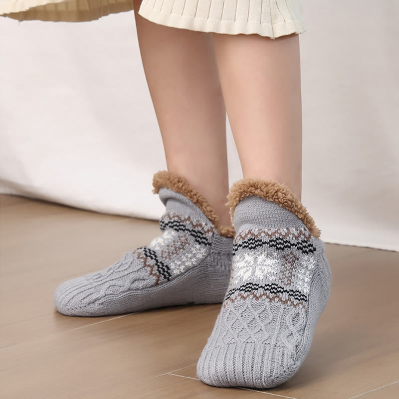 Plusock Plus Size Snowflake Slipper Socks - image 14