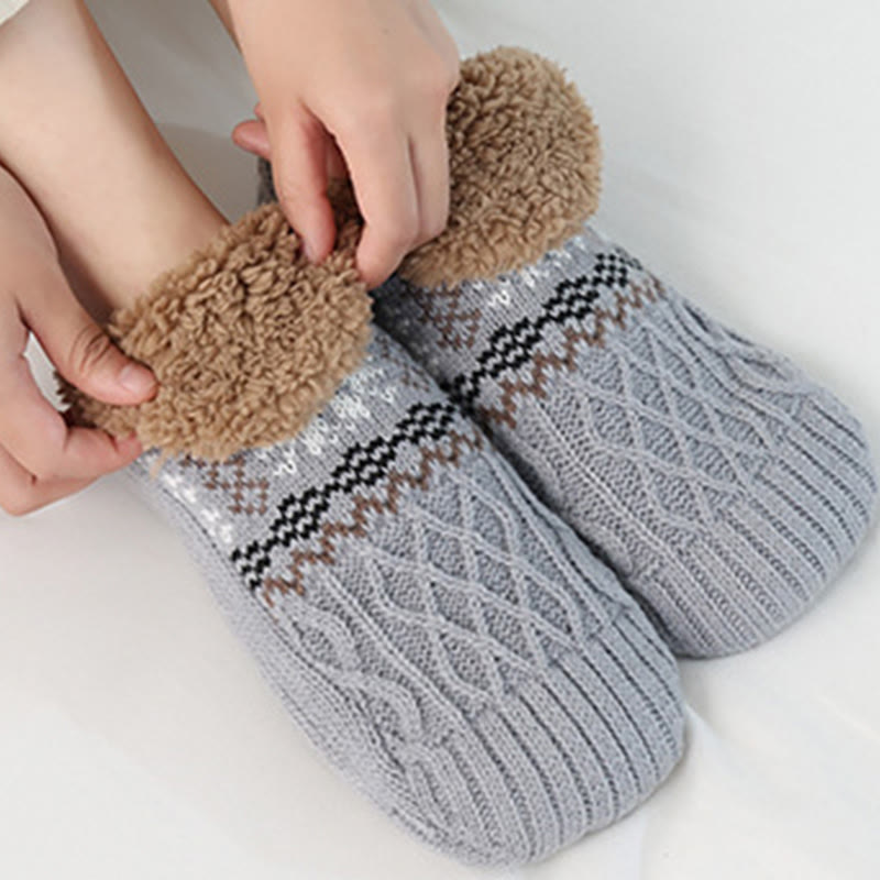 Plusock Plus Size Snowflake Slipper Socks - image 15