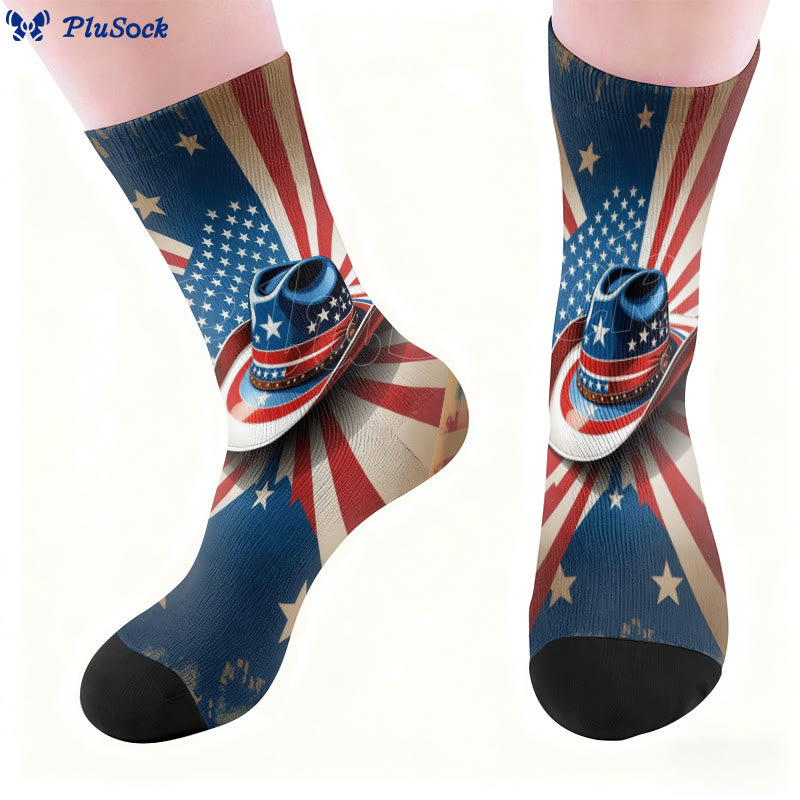 Butterfly American Flag Quarter Socks - image 6