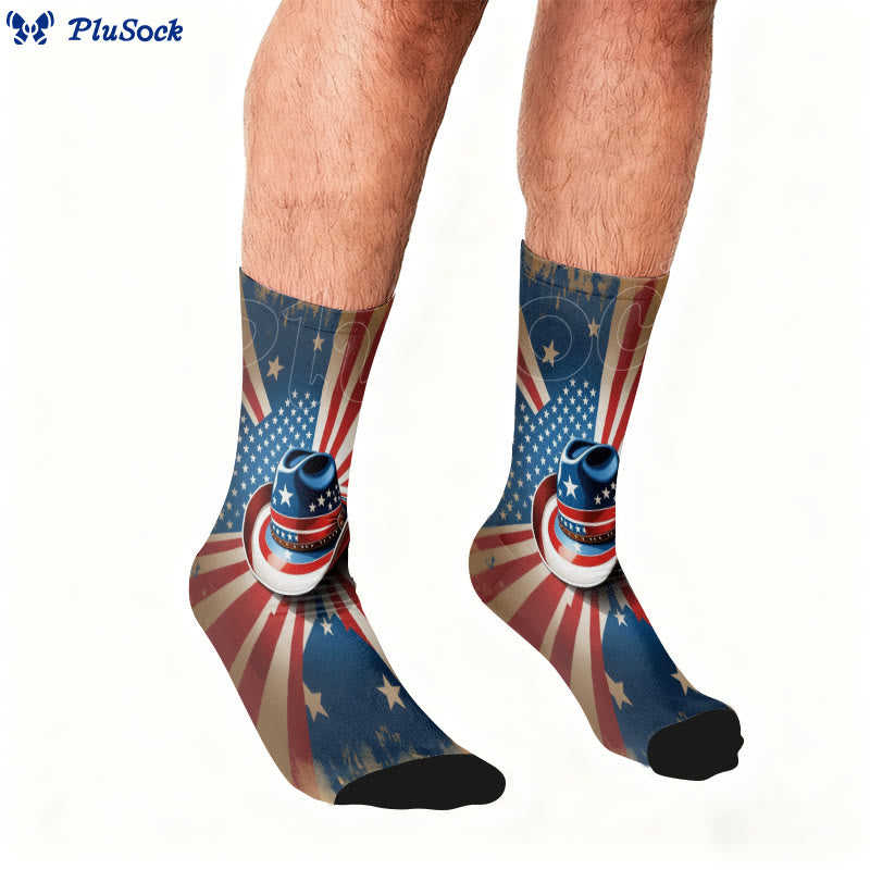 Butterfly American Flag Quarter Socks - image 2