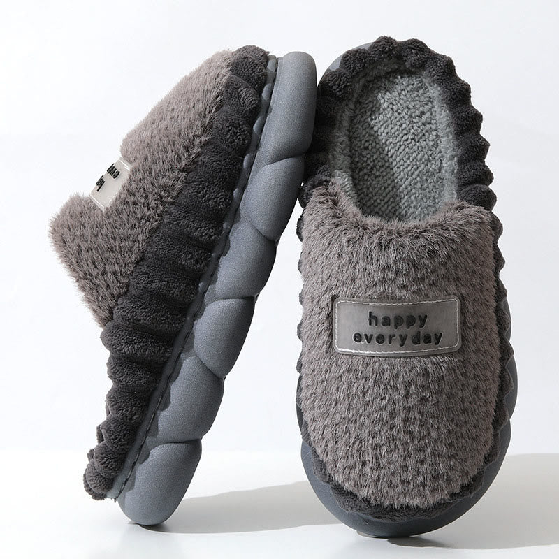 Plus Size Happy Everyday Slippers - Grey - EU46-47(US9-10) - image 4