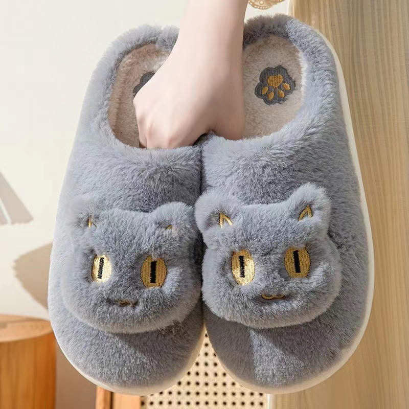 Plusock Plus Size Cute Cartoon cat Slippers - Grey - EU44-45(US10-11) - image 7