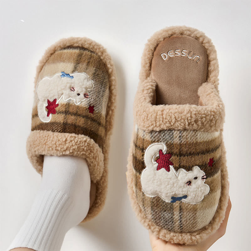 Plus Size Cute Cat Slippers - Coffee - EU43-44(US9-10) - image 7