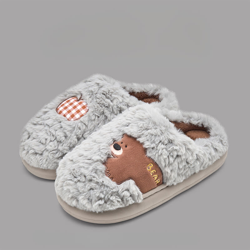 Plusock Plus Size Plush Puppy Slippers - Grey - EU44-45(US10-11) - image 12