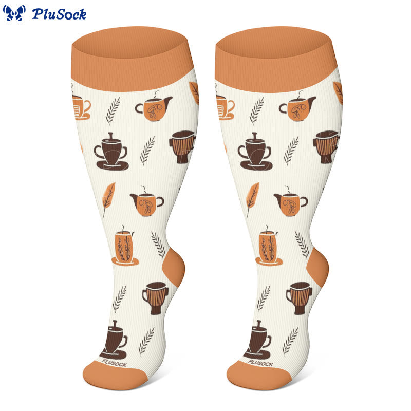 Plus Size Coffee Series Compression Socks - image 4
