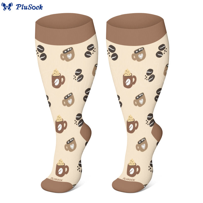 Plus Size Coffee Series Compression Socks - image 2