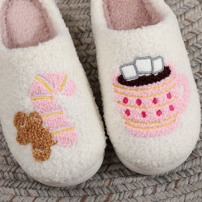 Plus Size Pink Gingerbread Man Candy Slippers - image 4