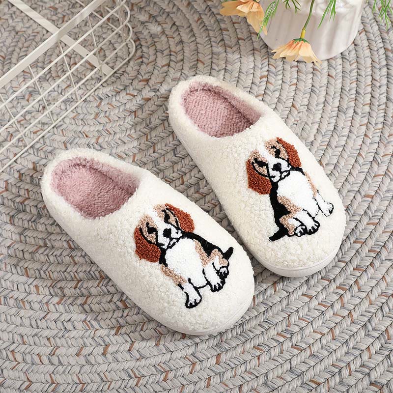 Plusock Plus Size Beagle Slippers - White - EU44-45(US10-11) - image 1