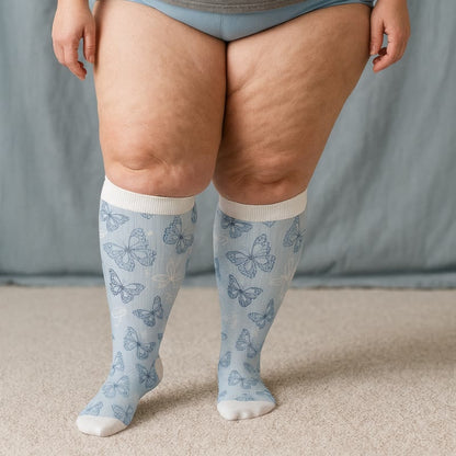 Plus Size Butterfly Flower Series Compression Socks(3 Pairs) - image 2