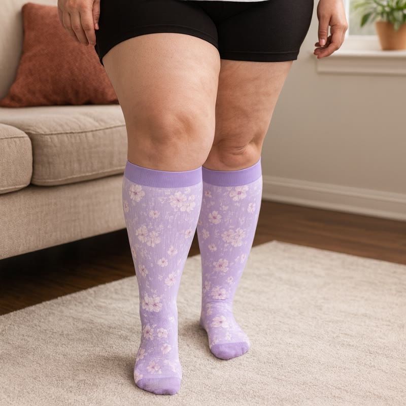 Plus Size Blossom Compression Socks(3 Pairs) - image 1