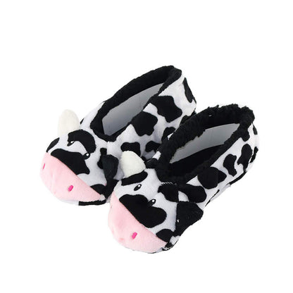 Panda Rabbit Cat Deer Slipper Socks - Cow - EU38-40(US5-7) - image 5