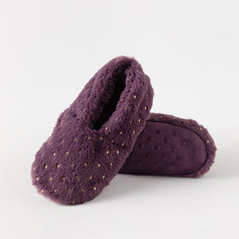 Plus Size Stamping Dots Slipper Socks - Purple - EU41-43(US7.5-9) - image 10
