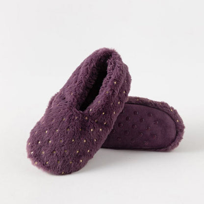 Plus Size Stamping Dots Slipper Socks - Purple - EU41-43(US7.5-9) - image 10